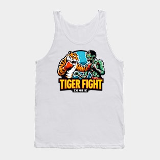 Tiger vs Zombie Fight Tank Top